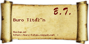 Buro Titán névjegykártya